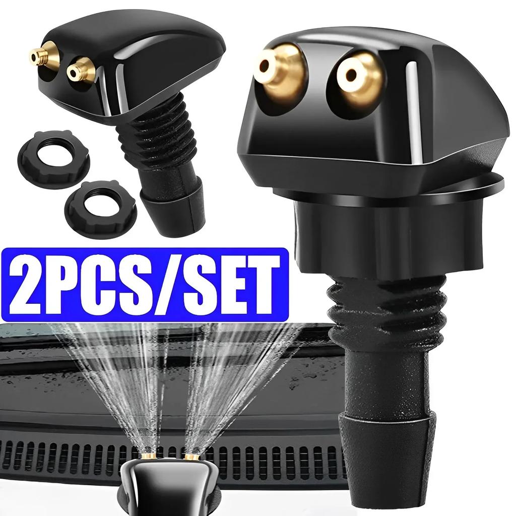 1/2 шт. Форсунка омывателя лобового стекла автомобиля Подходит для большинства моделей автомобилей Автомобильная форсунка омывателя лобового стекла с двумя отверстиями Распылитель воды