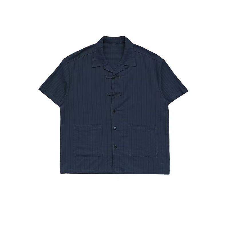 Летняя одежда мужская ретро повседневная рубашка студенческая свободная нишевая дизайнерская забавная новая мужская верхняя часть для ношения на открытом воздухе