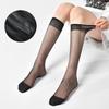Women's Summer Ultra-thin Transparent Anti-hook Long Stockings Tube Glue Dot Non-slip Calf Sock