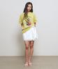General Idea Sheer Shirred Layered Elastic Skirt [White] / Gf1Lsk508