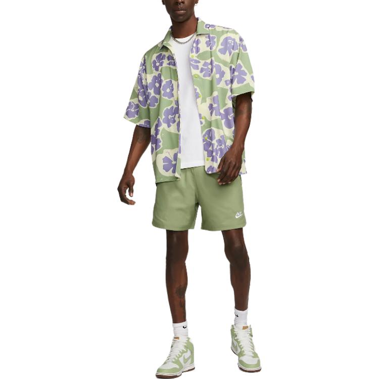 Nike Рубашки Мужские Зеленый Желтый Воротник-поло Умеренный Другое DX1846-386