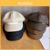 Letter Pu Material Curved Brim Octagonal Cap Cold Season Fashion Accessories