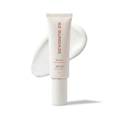 52 Sundaze 100% Минеральный солнцезащитный крем SPF 50 PA++++ | Для чувствительной кожи | Протестировано in-vivo | Защита от синего света и загрязнений | Не оставляет белых следов | Оксид цинка