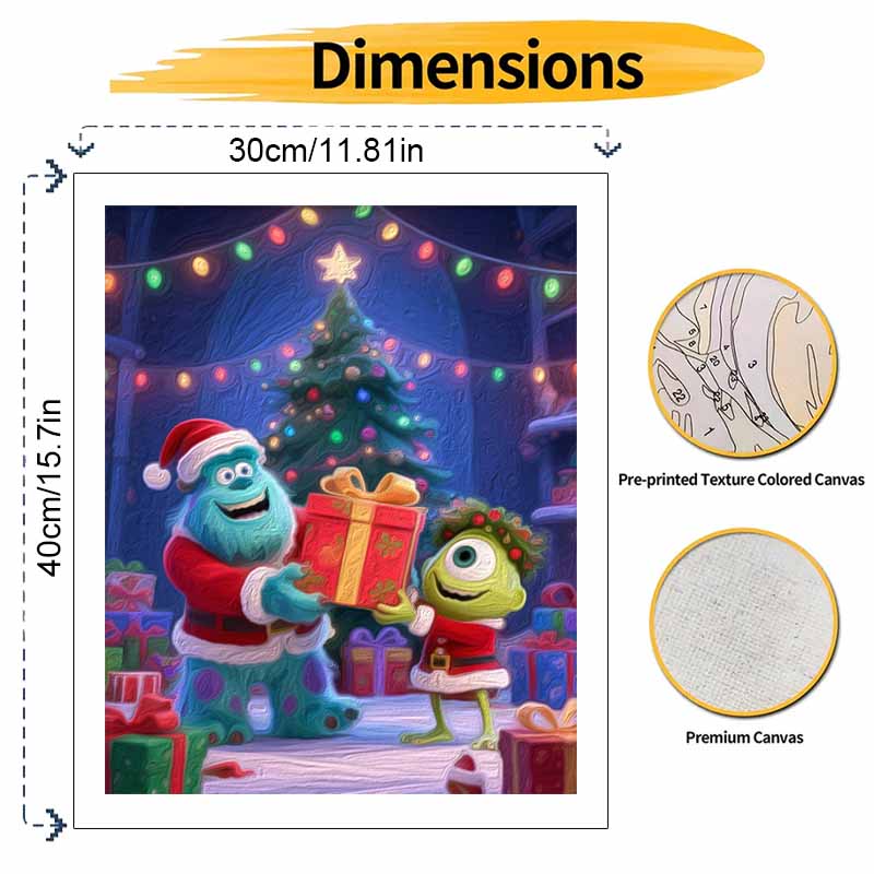 Disney Monsters Christmas gift oil painting digital painting art kit handmade diy gifts home decorations