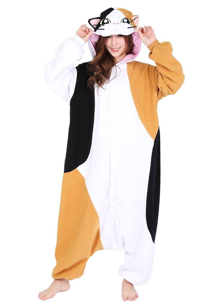 SAZAC Calico Cat Kigurumi, Adult Fleece, Animal, 2872