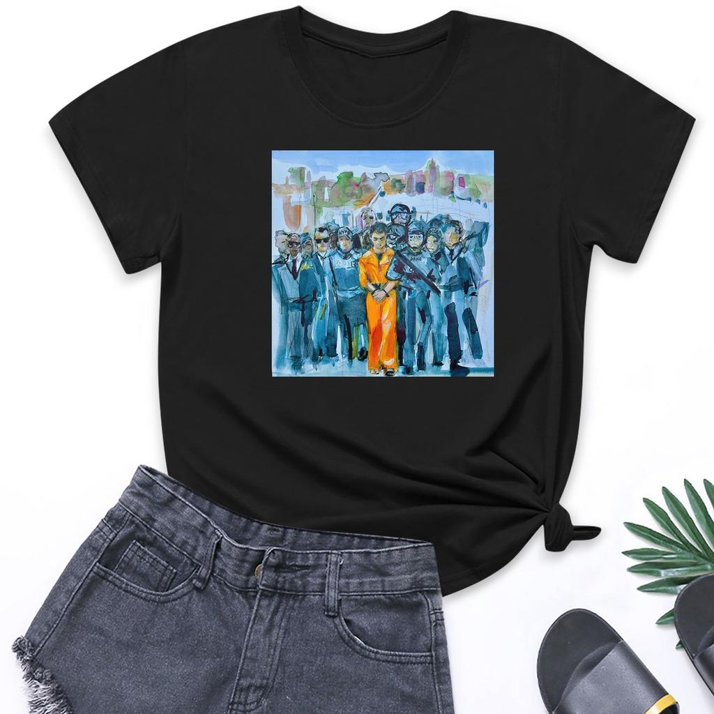 Повседневная модная спортивная футболка с круглым вырезом и принтом унисекс с коротким рукавом