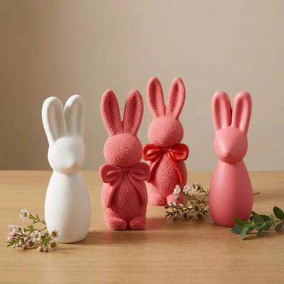 3D свеча-кролик, силиконовая форма, смола, DIY, пасхальный бантик, текстура, милые украшения для дома, простой дизайн для рукоделия