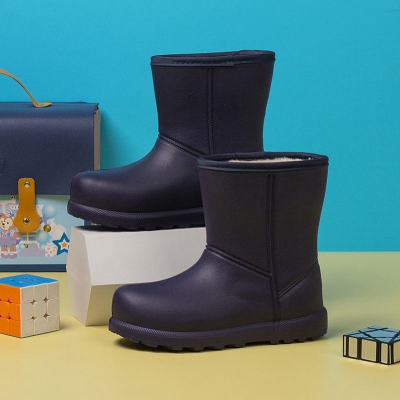 Зимние теплые водонепроницаемые ботинки для отдыха на природе, женские и мужские, короткие ботинки, нескользящие, с плоским дном, средней высоты, утолщенные, из бархата и хлопка.