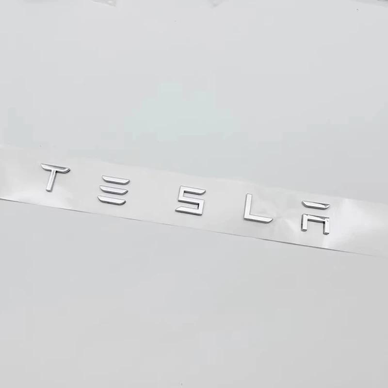 TBQW4 Car Logo Sticker Trunk Label Decals Decoration Accessories For Tesla Model 3 Model S Model X Model Y Cybertruck Roadster SpaceX