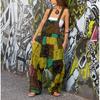 Women's Hippie Ethnic Print Sleeveless Loose Harem Pocket Overalls