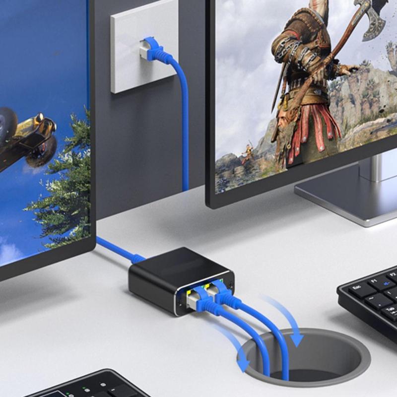 Разветвитель Ethernet От 1 до 2 Высокоскоростной разветвитель Ethernet 1000 Мбит/с 2 устройства Одновременная работа в сети Адаптер разветвителя RJ45