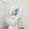 Toilet Sticker Floral Pattern Toilet Lid Sticker Self-Adhesive Bathroom Decal for Home