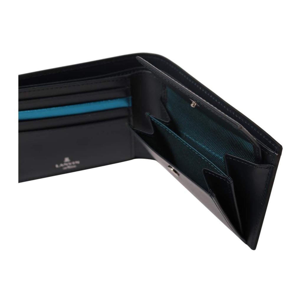 On Bifold Wallet Coin Purse Partial 555613 Black [Lanvin Blue] Men's [01]