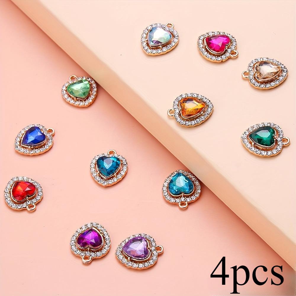 4/18 шт. сверкающий сплав любовь кулон цвет ожерелье браслет аксессуары персиковое сердце кулон материал DIY браслет ожерелье серьги брелок