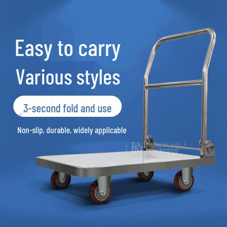 Aluminum Alloy Rubber-Bed Hand Truck for Warehouse and Construction Logistics