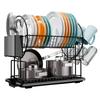 2-уровневая сушилка для посуды, сушилка для посуды, кухонная стойка для хранения, экономящая место, органайзер для столешницы