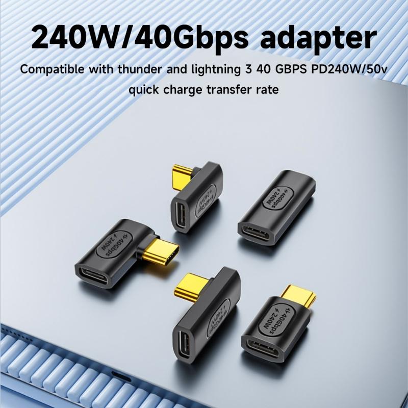 High-Speed USB C Male to Female Extender Adapter Connector 240w High-Speed Charging and 40Gbps Data Transmission