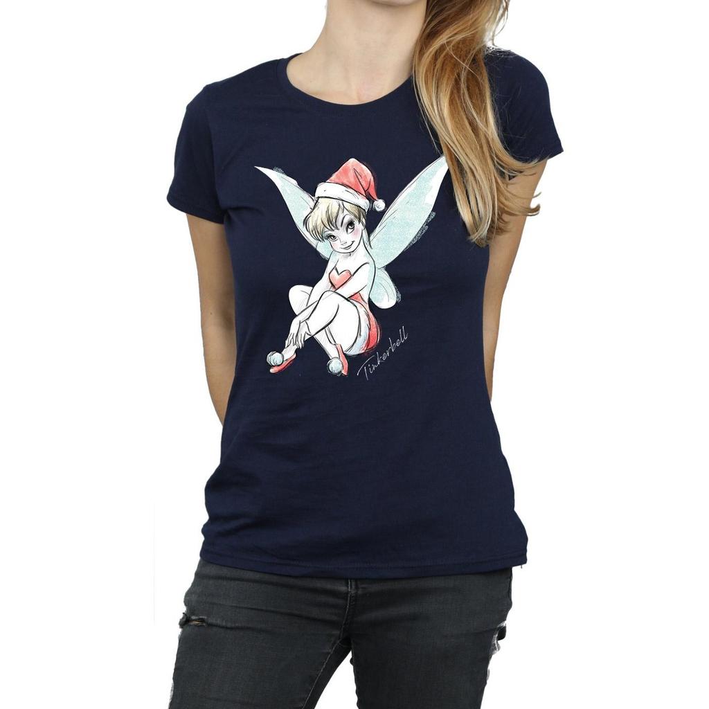Disney Womens/Ladies Tinkerbell Christmas Fairy Cotton T-Shirt