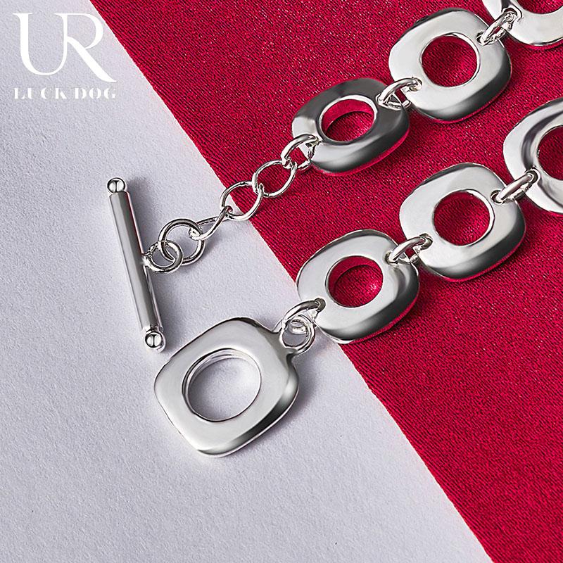 Классическая квадратная цепочка из стерлингового серебра 925 пробы, модные свадебные украшения