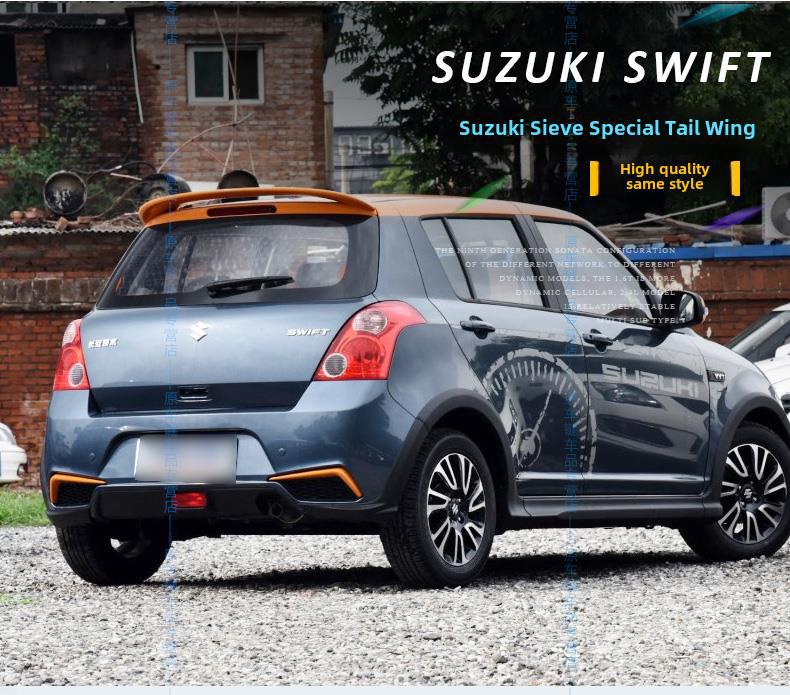 Задний спойлер для Suzuki Swift 06-16: АБС-пластик, Без сверления, Аэродинамический дизайн, Окрашенный.