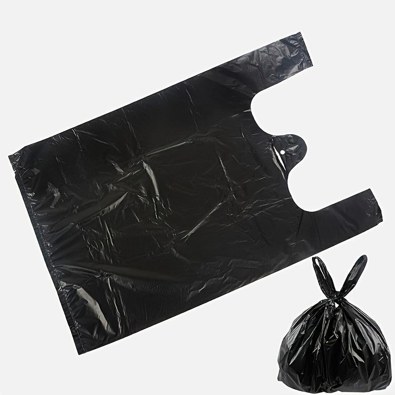 100pcs Heavy-Duty Black Plastic Trash Bags with Easy-Tie Handles - Leak-Proof, Disposable Garbage Liners for Home & Office Use