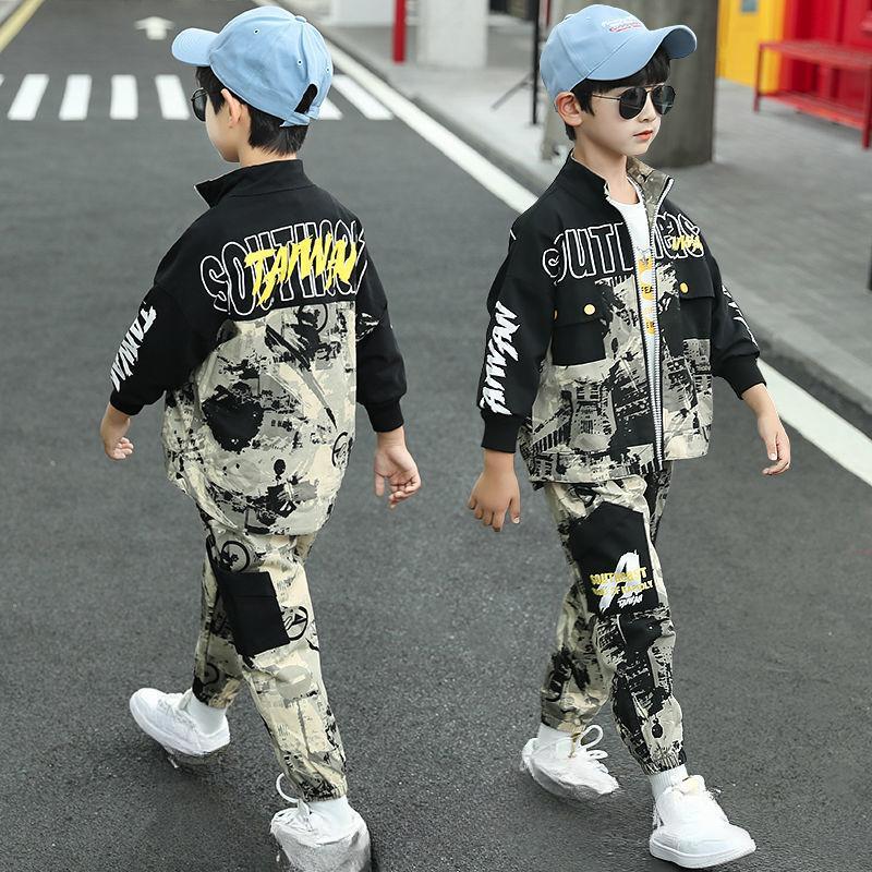 Детская одежда, весенние и осенние костюмы для мальчиков, корейская версия весенних и осенних спортивных костюмов для больших мальчиков