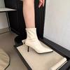 Autumn and Winter New Elegant Small Sexy Thin Boots Thin High Heel Temperament Pointed Elastic Women's Short Boots