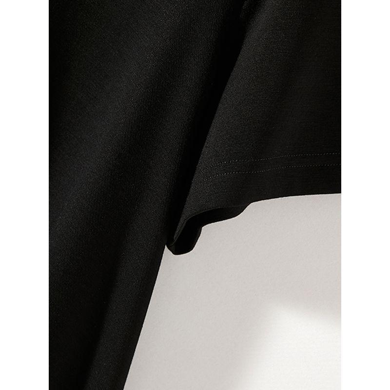 Beaded! Export Single for Women Summer Ice Cotton Round Neck Short Sleeve and Long Pattern Sanzhai Ruched Patchwork T-shirt Strong Push