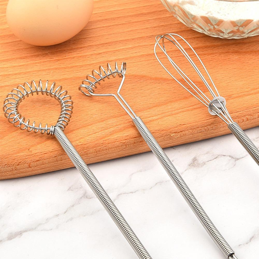 6 шт. легко моющийся пружинный венчик из нержавеющей стали небольшой венчик прочный пружинный мешалка кухонная готовка