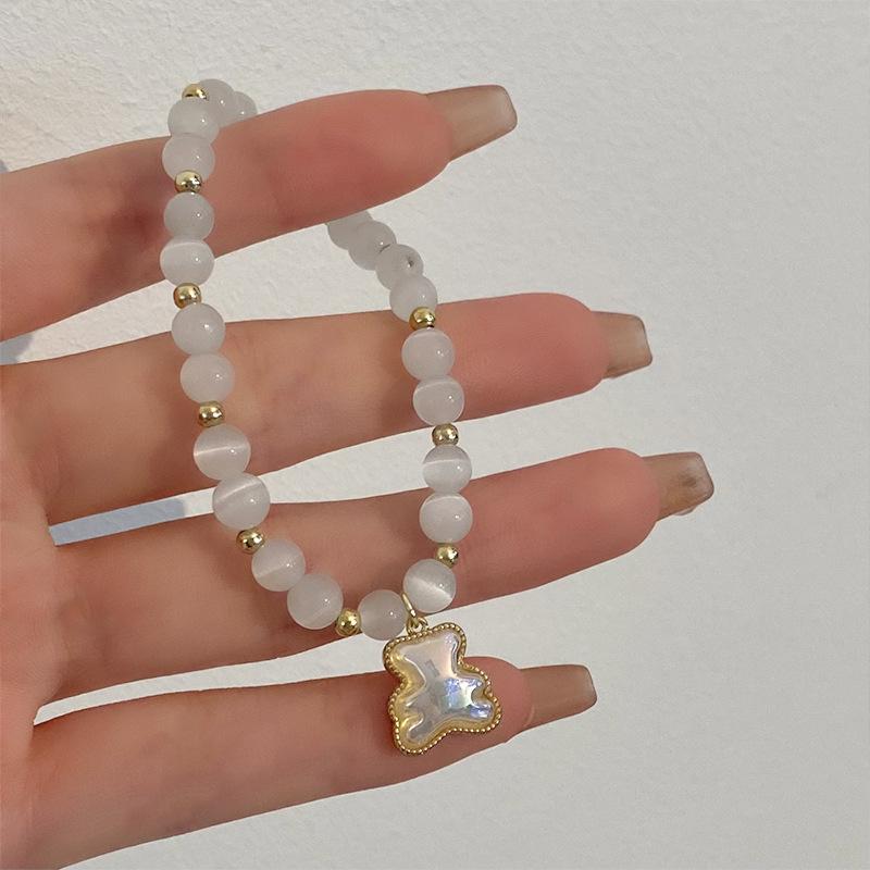 Браслет-подвеска «Кошачий глаз» с медведем 2022 года для женщин и лучших подруг – Трендовый нишевый дизайн