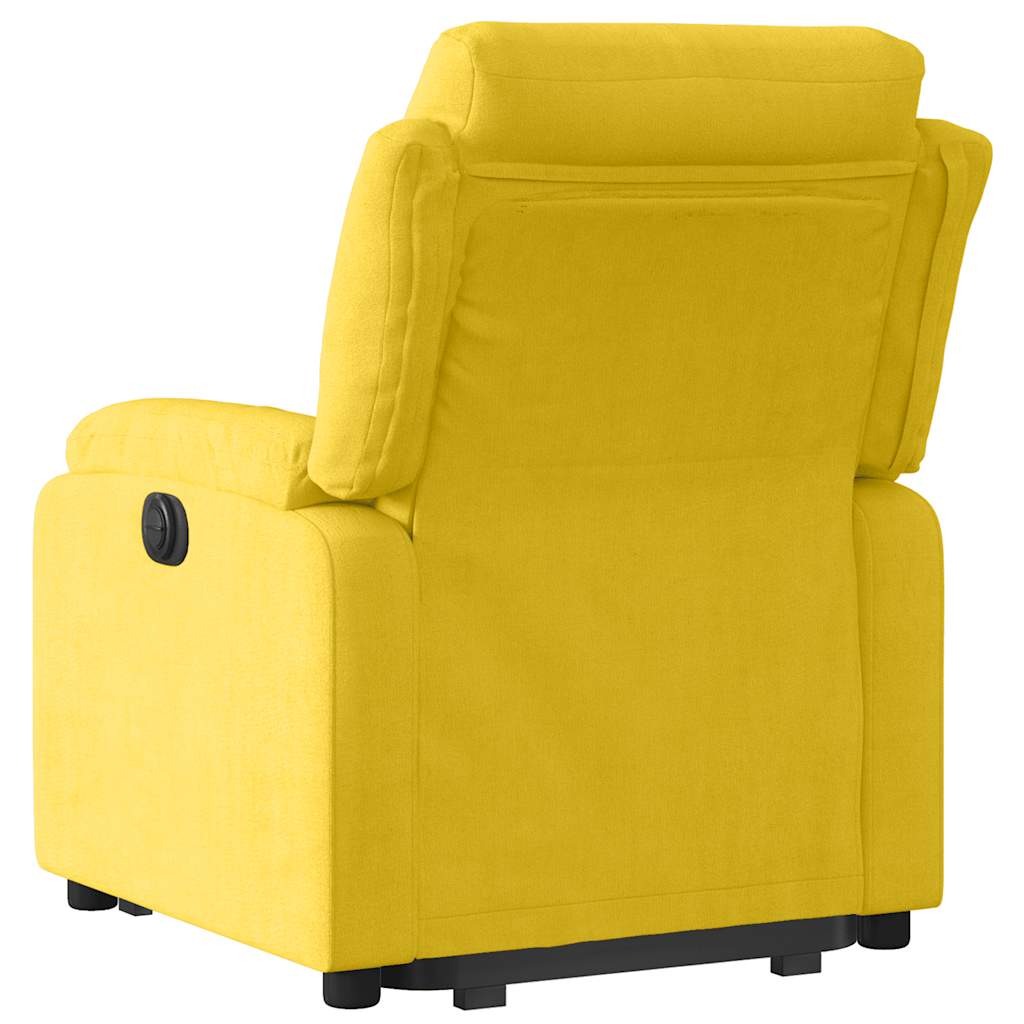 Recliner Chair with Lift Assist Electric Yellow Velvet