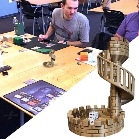 Dice Tower Castle Dice Rolling Tower with Tray Role Playing Game Retro DND Dice Rolling Tower And Tray for RPG Tabletop Dice Games Accessory