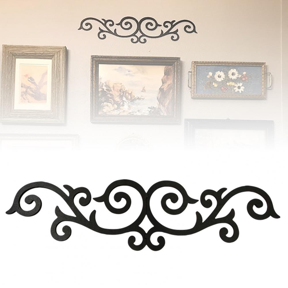 Wooden Scroll Entryway Decoration Elegant Black Wooden Scroll Wall Decoration for Home Office Retro Wall Art Sign