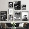 Black and White Photography Vintage Camera Record Railway World Map Poster Wall Art Canvas Painting Nordic Picture Home Decor