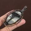 Fume Agate Handmade Copper Wire Wrap Tree Of Life Pendant 3.54" h1B59