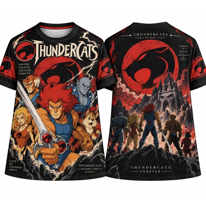 Новые футболки Thundercats Мультфильм Аниме 3D Печать Мода Мужская Женская Футболка Уличная Одежда Харадзюку Топы Футболки Одежда