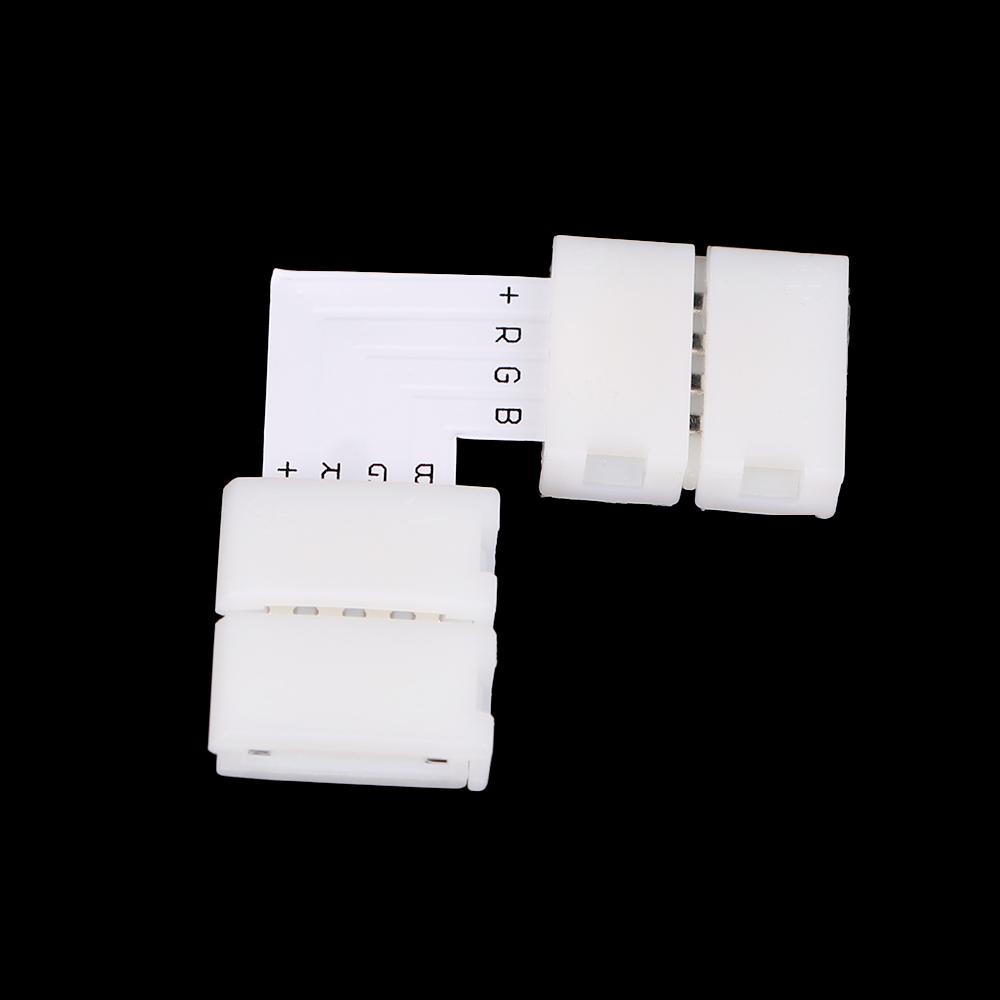 10Pcs 4Pin Corner Splitter LED Strip NO Soldering Light Connectors RGB 5050