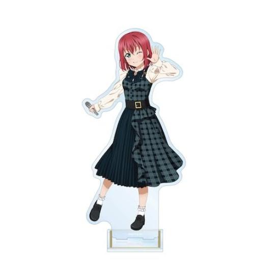 Love Original Illustration of Ruby Kurosawa In Checkered Dress Costume Large Acrylic Stand Live! Sunshine!! Ver.