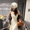 Новая дышащая льняная плиссированная кепка-восьмиклинка с цветочным узором для детей, весна и осень, универсальная, литературная, для большого обхвата головы, берет, модная