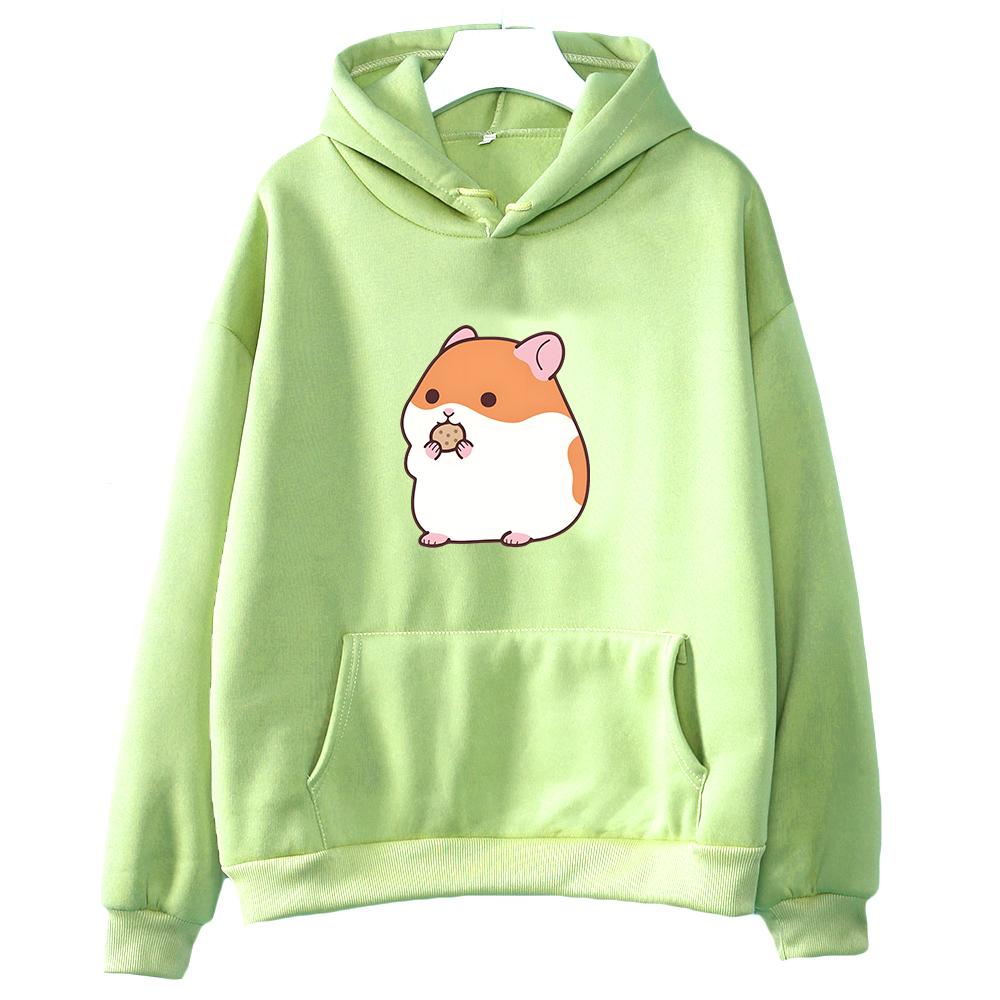 Hamster Hoodie Animal Cartoon Sweatshirts Streetwear Kawaii Cute Winter Pullover Regular Fit for Boys/Girls Long Sleeve Soft Top