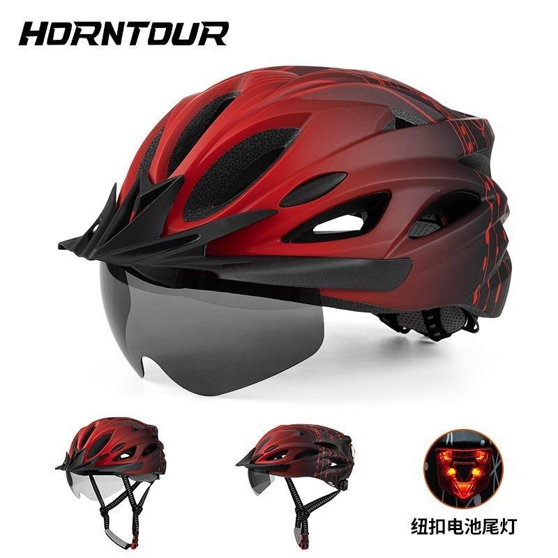 Unisex Cycling Helmet With Magnetic Sunglasses Visor Peak Mountain Road Bike Riding Breathable EPS Half