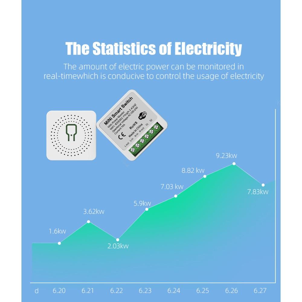 Выключатель WiFi, реле, умный выключатель, дистанционный выключатель с проводкой под напряжением/нейтралью, управление таймером через приложение, поддерживает Alaxe.