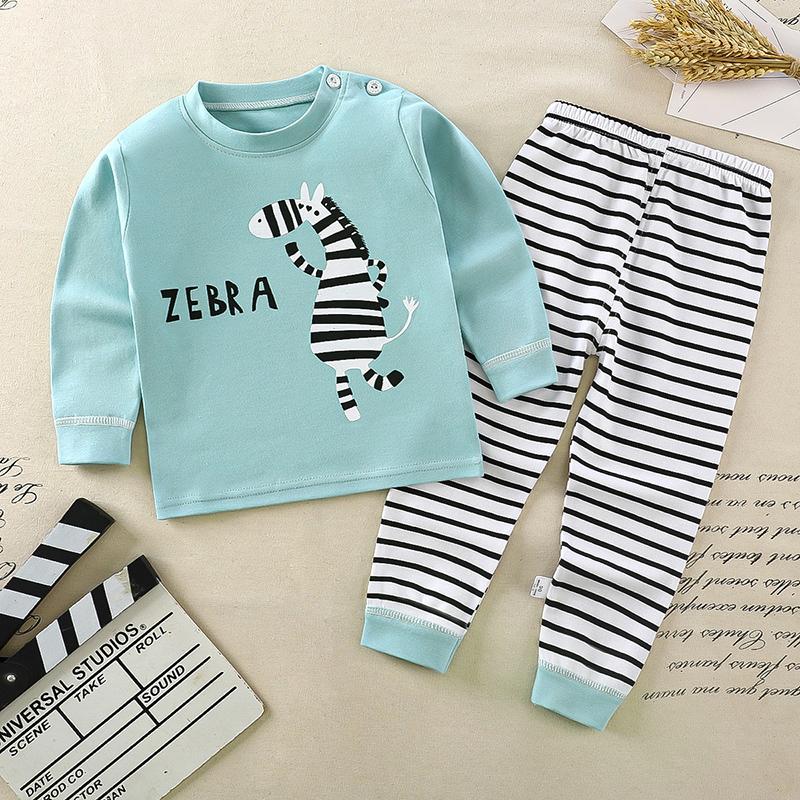 Winter Kids Long Sleeve O Neck T Shirt Pants Set Casual Baggy 2pcs Suit Cotton Cartoon Printes Outfit