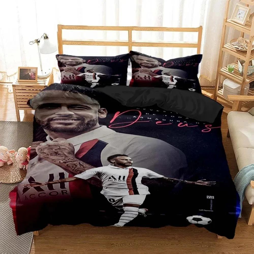 Football star Duvet Cover pillowcase Bedding Bedroom Decoration Children Gift adult Single Double bed Large SizeZip Duvet Cover
