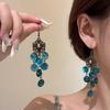 Silver Needle Flower Vine Earrings - Elegant Studs for Women, Perfect for Seaside Vacations, Fashionable and Unique Design