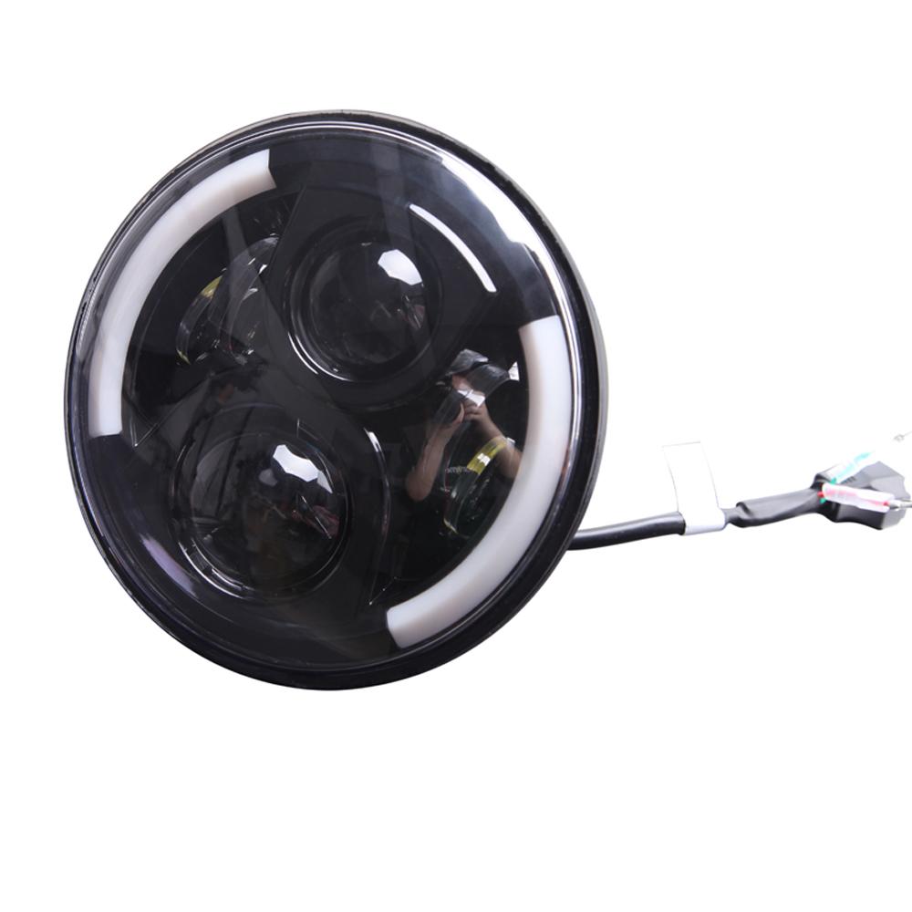 Автомобильный светильник в сборе 7 дюймов H4 светодиодный фар DRL Halo Angle Eyes 12 В 24 В высокий низкий сигнал поворота для Lada Niva