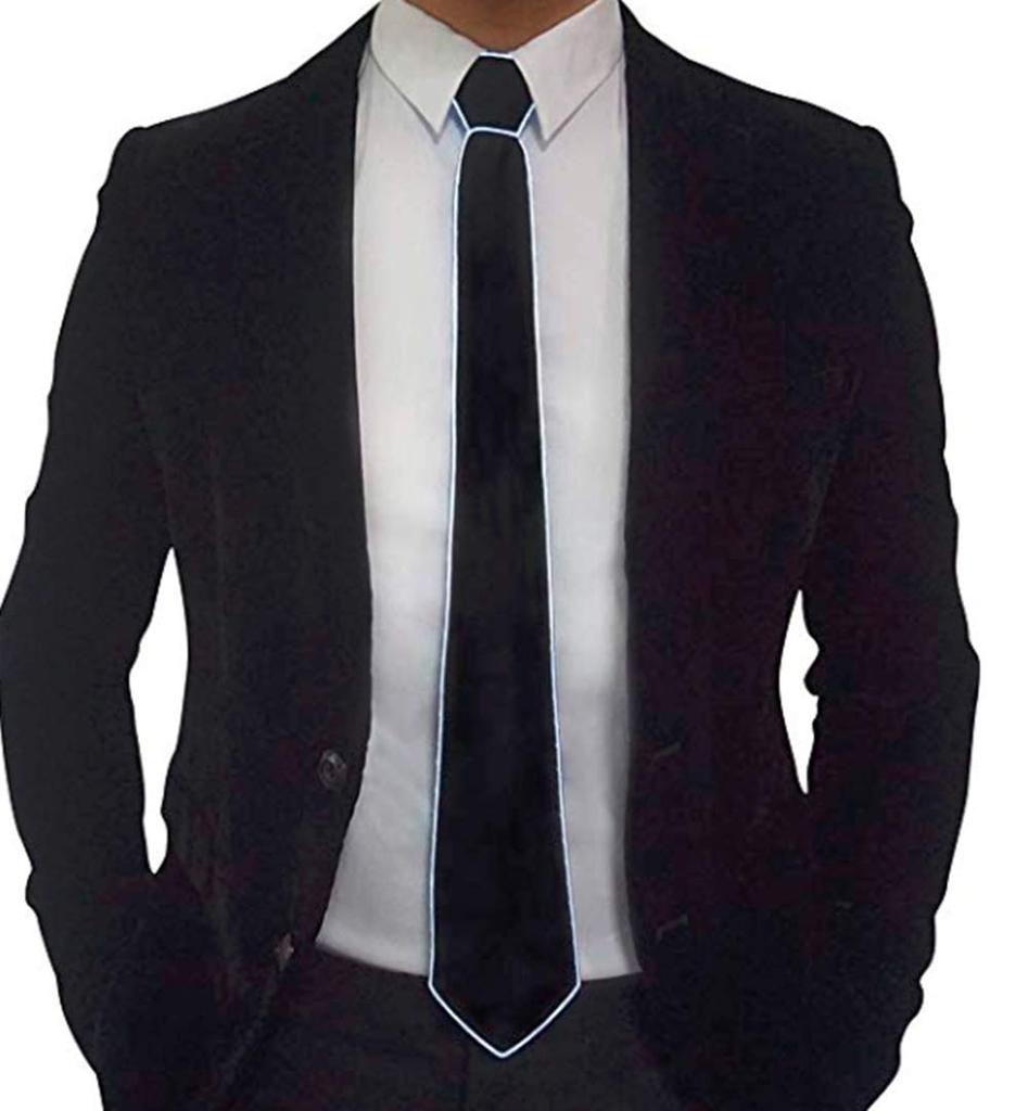 LED Light Up Tie, Glowing Tie, Light Up Tie, Luminous LED Tie, Adjustable Flashing LED Light Up Tie, Funny Light Up Tie for Men, Novelty Tie (White)