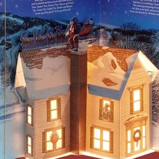 Раскладная книга «Ночь перед Рождеством» Рождественская музыкальная книга со светом и