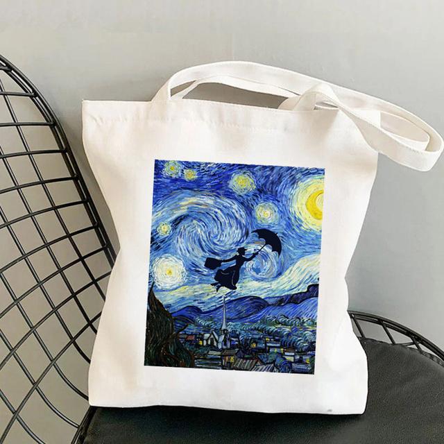 2021 Shopper Elegant Mary Poppins Kawaii Bag Harajuku Women Shopping Bag Canvas Shopper Bag Girl Tote Bag Shoulder Lady Bag