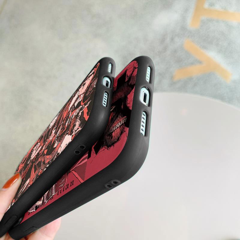 Черный матовый чехол для телефона с японским аниме «Атака Титанов» для iPhone 7 8 6 6S Plus 5 SE 2020 XS 10 11 12 Pro Max Mini X XR, чехол из ТПУ